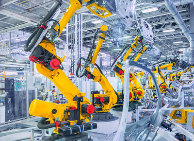 O-Ringe in Hydraulik- und Pneumatikanwendungen Fertigungsstraße Roboterarme