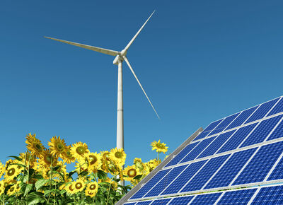 O-Ringe in der Energietechnik Solarfeld und Windkraftrad